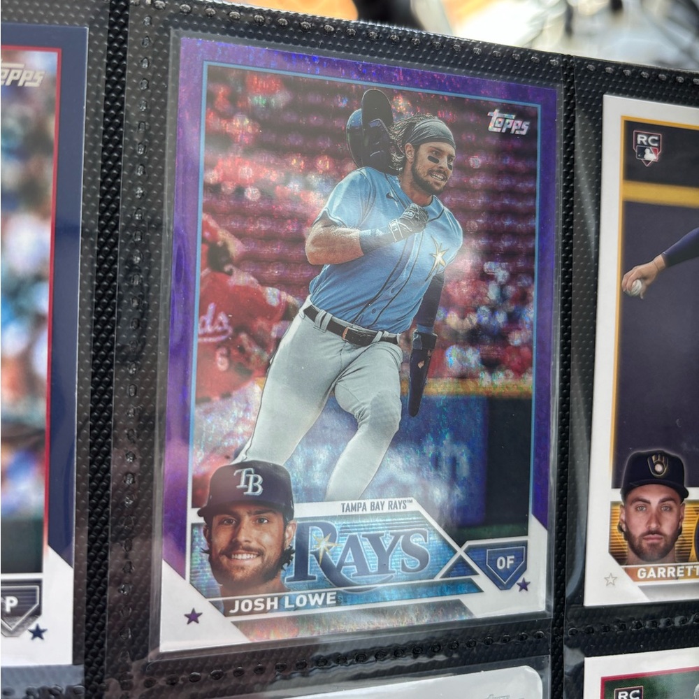 Topps Josh Lowe Baseball Card Shimmer Purple